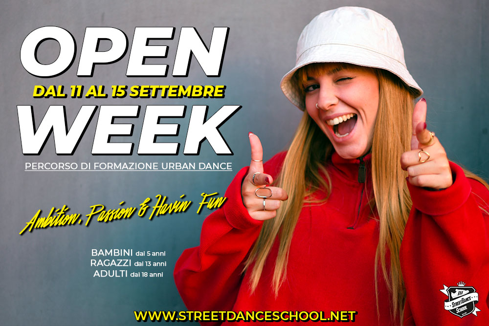 OPEN WEEK DAL 11 AL 15 SETTEMBRE